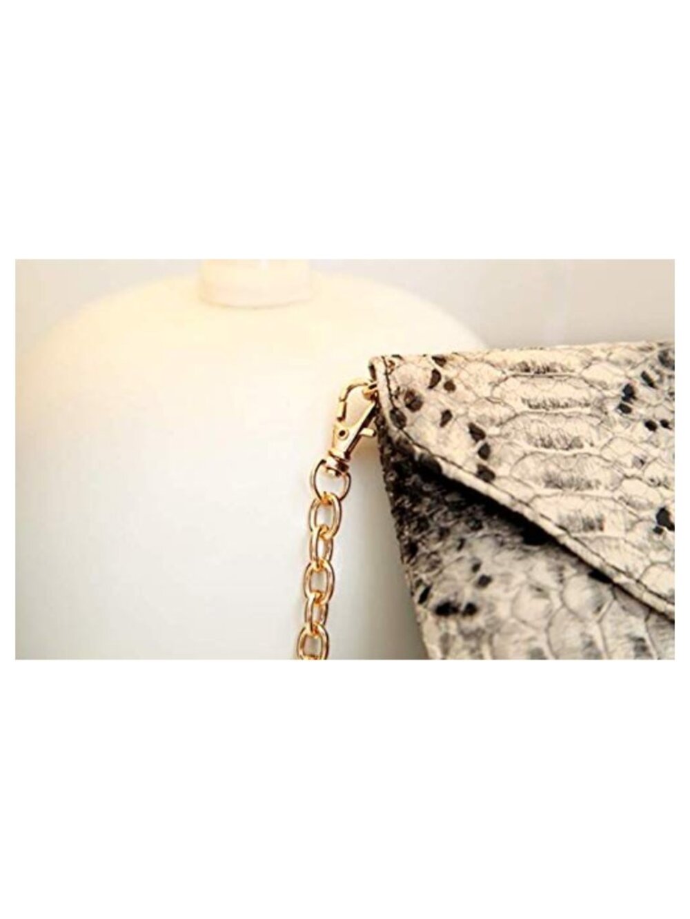 Snake Skin Envelope Clutch Purse PU Leather Evening Bag - Picture 6 of 6